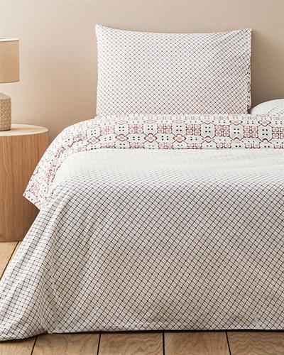 Retro Glam Спален Комплект Двоен Памук 200x220 см Червен