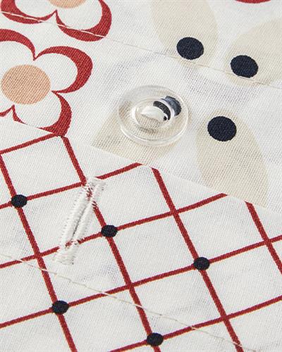 Retro Glam Спален Комплект Двоен Памук 200x220 см Червен