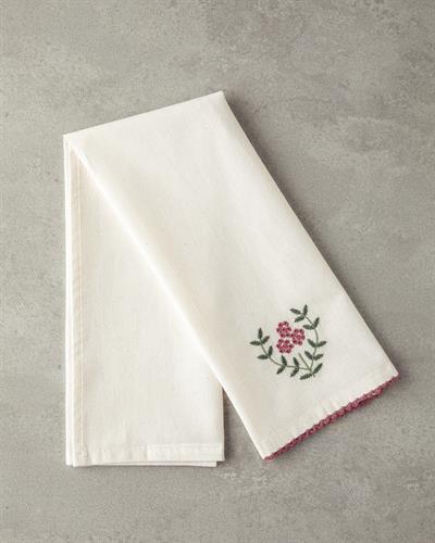 Retro Grids Кърпа За Сушене Памук 30x50 см Кремав - Розов