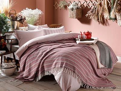 Retro СПАЛНО БЕЛЬО КОМПЛЕ Кing size Памучен Сатен 240x220 cm Pink