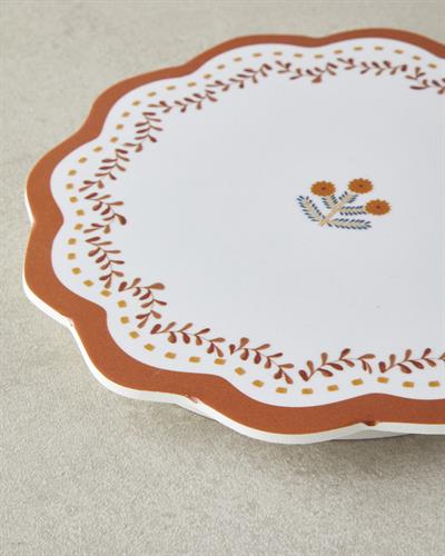 Retro Petite Кухненски Прибори Подложка За Топло Сервиране Меламин 17 см Бял - Оранжев