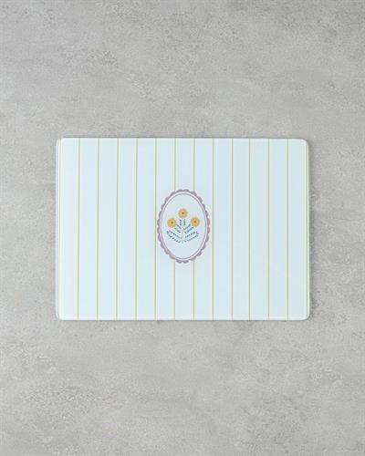 Дъска За Рязане Стъкло 25x35 см Бял - Жълт