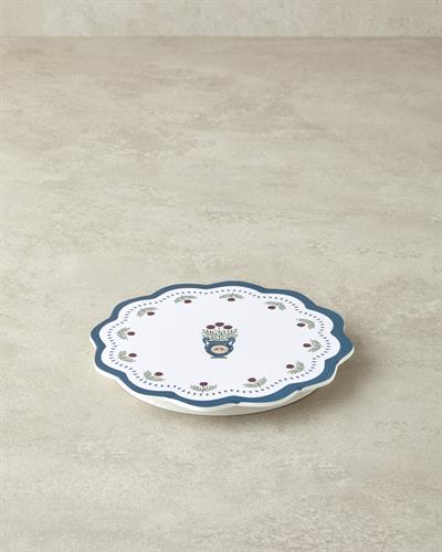 Retro Realm Кухненски Прибори Подложка За Топло Сервиране Меламин 17 см Бял - Син