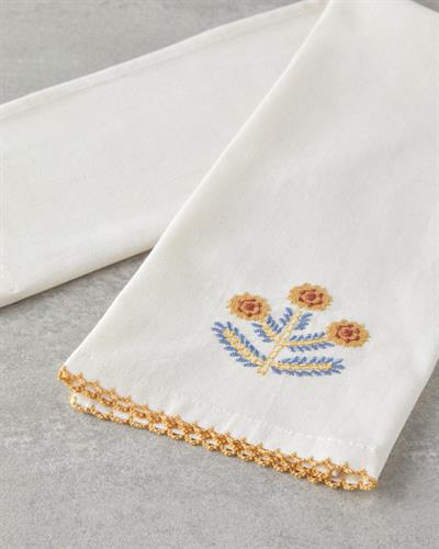 Retro Revival Кърпа За Сушене Памук 30x50 см Кремав - Син