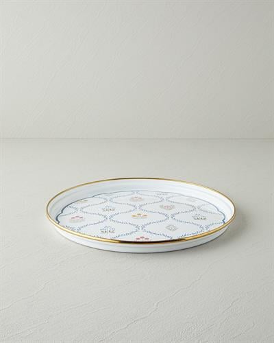 Retro Spring Тепсия Емайлиран 31 см Бял - Син