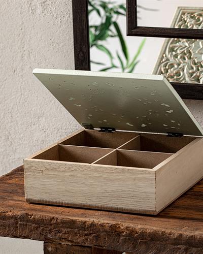 Revan Декоративна Кутия Зелено, 20 X 20 X 7 Cm