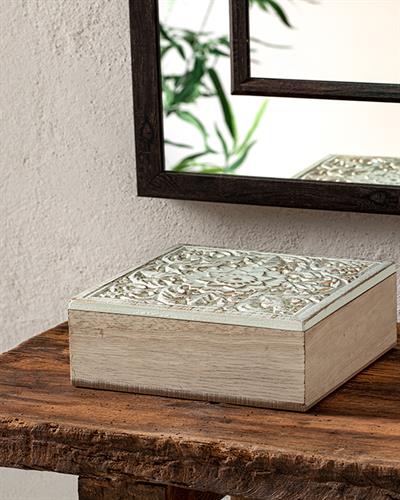 Revan Декоративна Кутия Зелено, 20 X 20 X 7 Cm