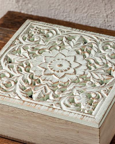 Revan Декоративна Кутия Зелено, 20 X 20 X 7 Cm