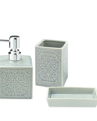 Rhonda Комплект За Баня 10x10x15см+8x8x11 см+8x13x3 см Зелен