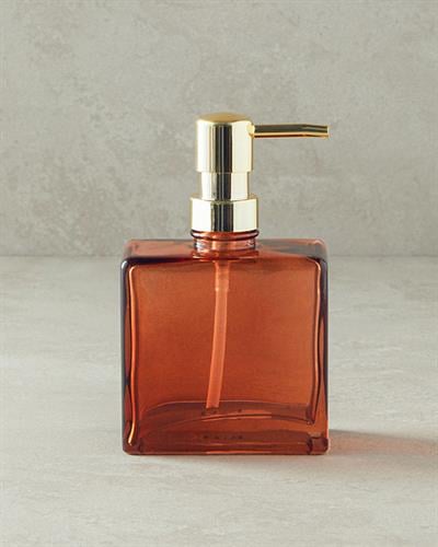 Rhonda Дозатор За Течен Сапун За Баня Стъкло 10x6x15 см Кехлибар