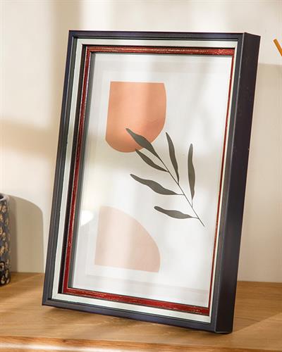 Rhonda Рамка Морско Синьо - Светло Кремаво - Червено, 15 X 21 Cm