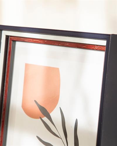 Rhonda Рамка Морско Синьо - Светло Кремаво - Червено, 15 X 21 Cm