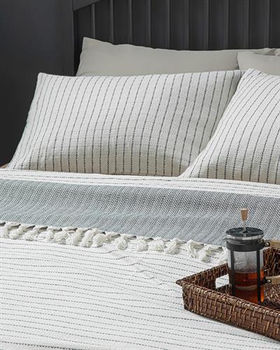 Rhys Покривка За Легло К Двоен Размер, Тъкан, Антрацит, 240 X 260 Cm