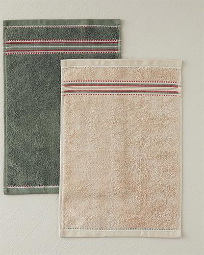 Rhys Кърпа За Ръце С борд Памучен 30x45 см Бежов