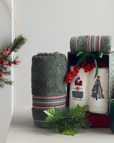 Rhys Кърпа За Лице С борд Памучен 50x80 см Зелен