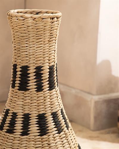 Riba Straw Decorative Object 27x55 cm Natural - Black