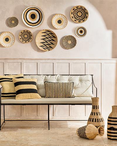 Riba Straw Decorative Object 27x55 cm Natural - Black