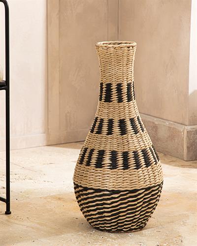 Riba Straw Decorative Object 27x55 cm Natural - Black