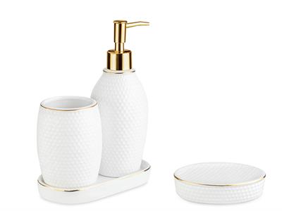 Rich КОМПЛЕКТ ЗА БАНЯ 4 Set 8x20+8x11+12x8x3+16x9x2 cm White-Gold.