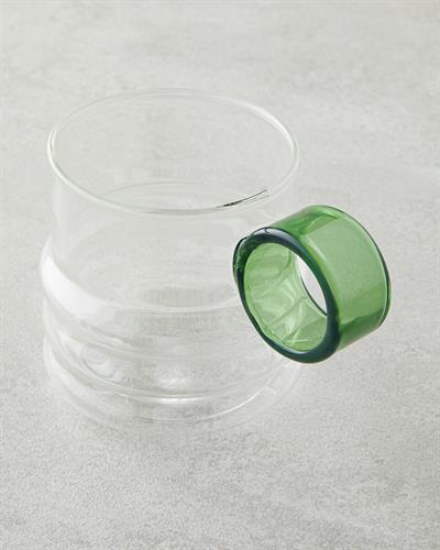 Ring Borosilicate Glass Cup 200 ml Green