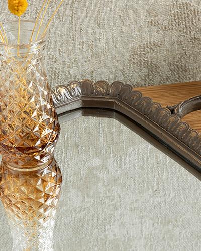 Rita With Mirror Decorative Tray 30x55 cm Brown