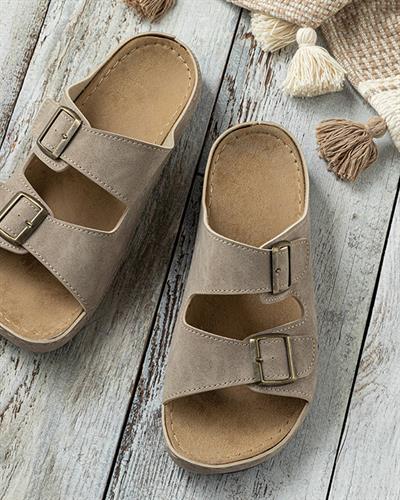 Rita Artificial Leather Women Sandals 36 Beige