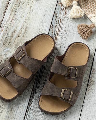 Rita Artificial Leather Women Sandals 39 Brown