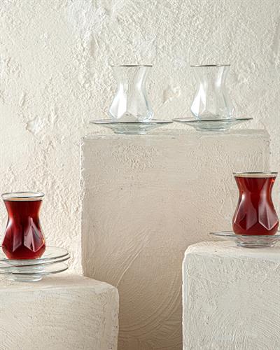 Ritz Сервиз За Чай 12 Бр. За 6 Души, Стъкло, Сребристо, 165 Ml