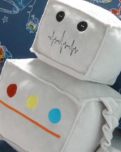 Robot Polyester Decorative Cushion 36X28 Gray