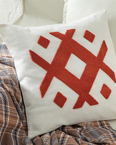 Roche Декоративна Калъфка За Възглавница Punch Бродиран, Естествено, 45 X 45 Cm