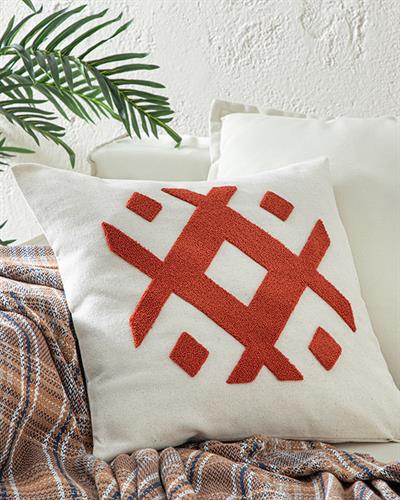 Roche Декоративна Калъфка За Възглавница Punch Бродиран, Естествено, 45 X 45 Cm