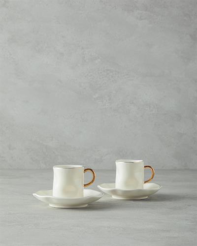 Rolly Сервиз за Кафе Мъж 4 New Bone China 90 ml White