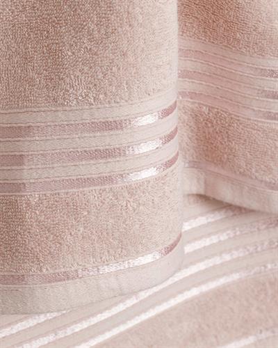 Romantic Stripe Комплект Кърпи За Баня С лента Памучен 50x85см + 70x150см Нюд