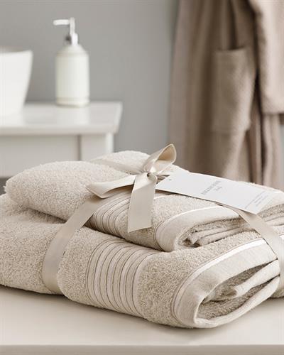 Romantic Stripe Комплект Кърпи За Баня С лента Памучен 50x85см + 70x150см Светлосив