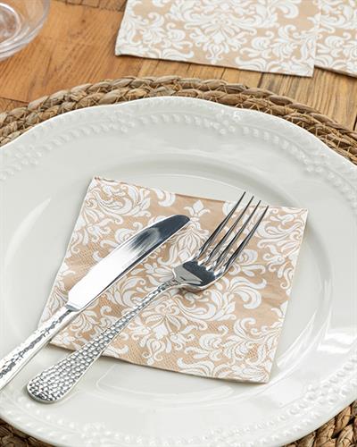Romantic Toile Хартийни Салфетки 20 Бр., Хартия, Бежово, 25 X 25 Cm