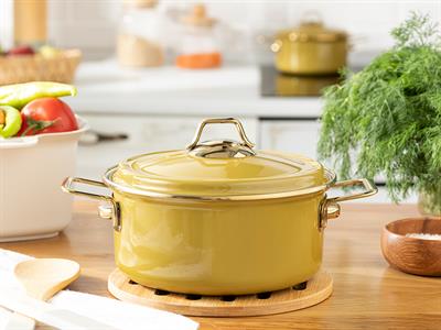 Rona ТЕНДЖЕРА Затворен Емайлиран 18 cm Kiwi Green