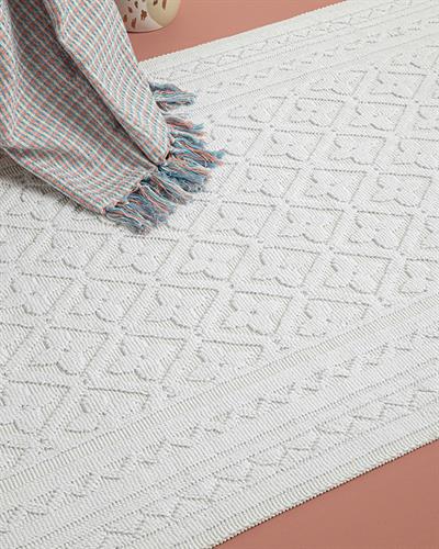 Ronita Килим Памучен, Бяло, 50 X 80 Cm
