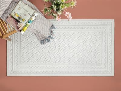 Ronita Килим Памучен, Бяло, 60 X 100 Cm