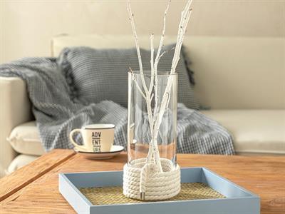 Rope Ваза Бежово, 12 X 12 X 26 Cm