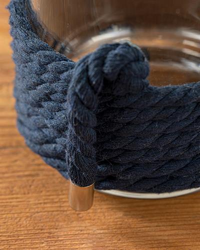 Rope Ваза Тъмно Синьо, 12 X 12 X 30 Cm