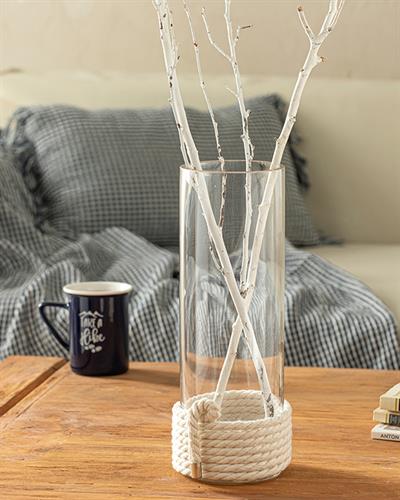 Rope Ваза Бежово, 12 X 12 X 30 Cm