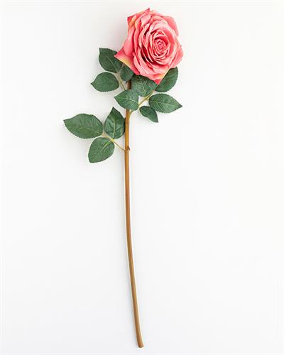 Rosalie Една Клонка Изкуствено Цвете Пластмасов, Розово, 65 Cm