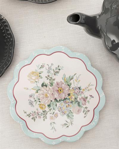 Rosalinda 3 Подложка За Топло Сервиране Меламин 21 см Бял - Син