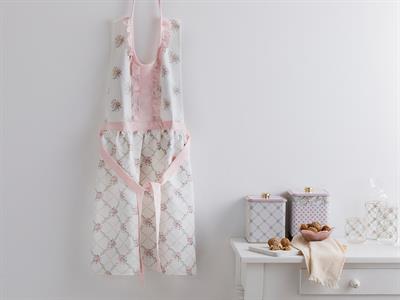 Rosalinda Кухненска Престилка С дантела Полиестер 80x85 см Розов - Бял