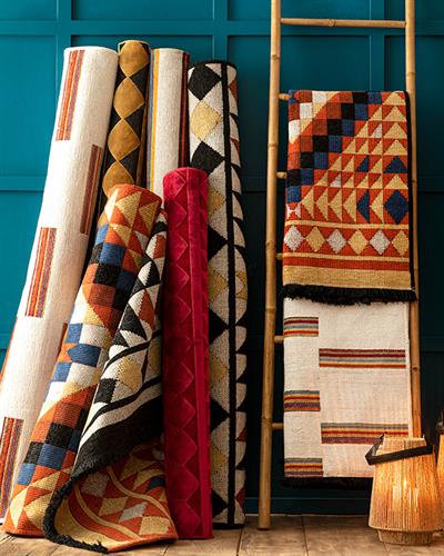 Rosaline Килим Тъкан, Бяло - Тухлено Червено, 120 X 180 Cm