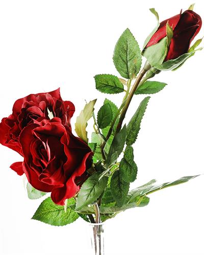 Rose Изкуствено Цвете Бордо Червено, 74 Cm