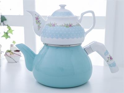 Rose And Lace ЧАЙНИК Емайлиран . Mint