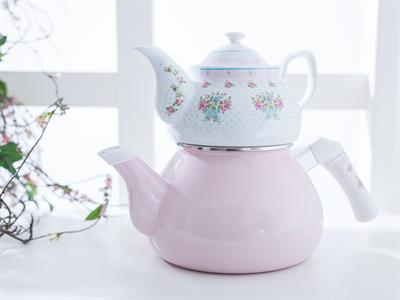 Rose And Lace ЧАЙНИК Емайлиран . Light Pink,