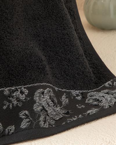 Rose Belle Хавлии За Ръце С Бордюр, Антрацит, 30 X 40 Cm