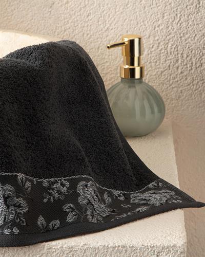 Rose Belle Хавлии За Ръце С Бордюр, Антрацит, 30 X 40 Cm